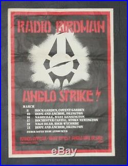 The Radio Birdman Anglo Strikes london UK Original 1977 Concert Tour Poster