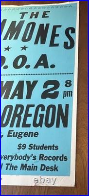 The Ramones ORIGINAL Concert Poster 1984, Eugene, Oregon punk