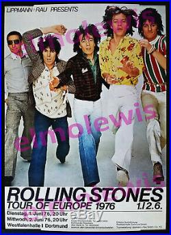 The Rolling Stones 1976 Concert Poster Dortmund Germany Rare Venue Original
