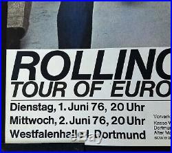 The Rolling Stones 1976 Concert Poster Dortmund Germany Rare Venue Original