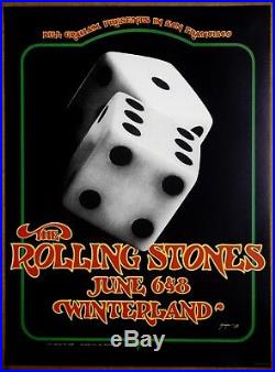 The Rolling Stones Authorized Vintage Original Winterland Concert Poster 1972