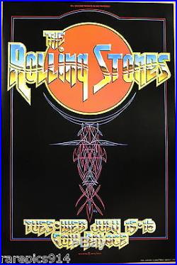 The Rolling Stones Vintage Original 1st Print 1975 Cow Palace SF Concert Poster