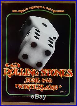 The Rolling Stones Vintage Original Winterland Concert Poster 1972