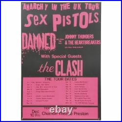 The Sex Pistols The Clash 1976 Anarchy In The UK Preston Concert Poster (UK)