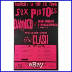 The Sex Pistols & The Clash 1976 Anarchy In The UK Torquay Concert Poster (UK)