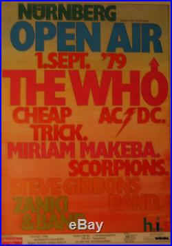 The Who Ac/dc Scorpions Cheap Trick Concert Tour Poster 1979 Nurnberg