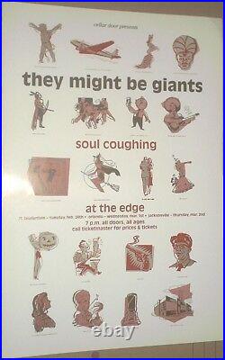 They Might Be Giants + Soul Coughing VINTAGE CONCERT POSTER/1995 TMBG/no-cd/lp