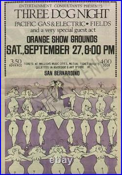 Three Dog Night San Bernadino Concert News Ad Poster 1969 Original