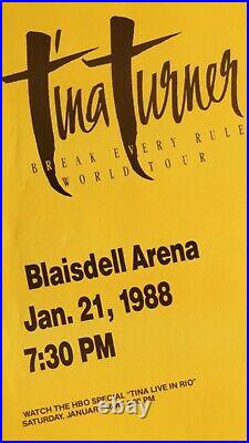 Tina Turner 1988 Original Vintage Hawaii Concert Posters Break Every Rule Tour