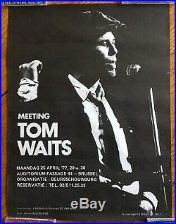 Tom Waits Rare Original Concert Poster Brussels, Belgium, April 25, 1977