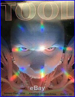 Tool Poster Dallas American 2020 concert tour limited edition holographic