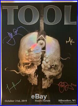 Tool band signed poster milwaukee 2019 concert tour halloween group autographed