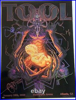 Tool signed poster atlanta concert 2020 mark brooks art fear inoculum tour