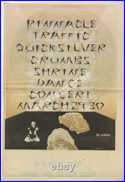 Traffic Quicksilver Shrine 1968 Concert Ad Newspaper Poster Original Vintage