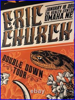 Two Rare Eric Church Concert Posters 1/2019 Omaha NE Signed-Numbered #/50 AE