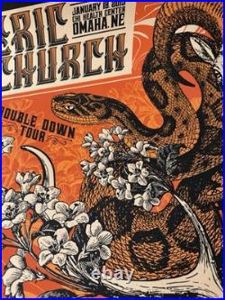 Two Rare Eric Church Concert Posters 1/2019 Omaha NE Signed-Numbered #/50 AE