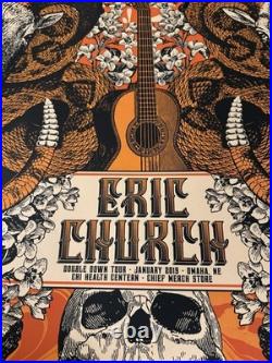 Two Rare Eric Church Concert Posters 1/2019 Omaha NE Signed-Numbered #/50 AE