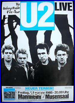 U2 The Unforgettable Fire 1984 MANNHEIM Concert POSTER Edge Bono Larry Adam MINT