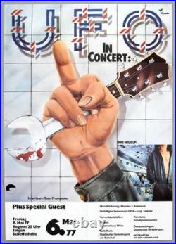 UFO mega rare vintage original Singen, Germany 1977 concert poster LIGHTS OUT