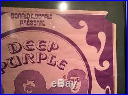 Ultra rare original 1972 deep purple concert poster