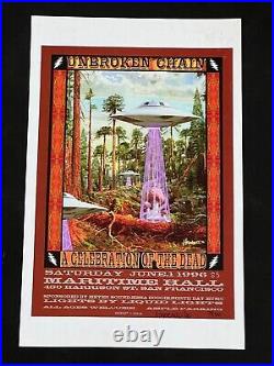 Unbroken Chain Aliens Hunting Mushrooms San Francisco 96 Original Concert Poster