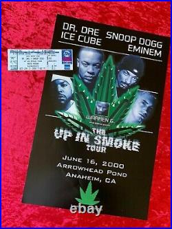 Up In Smoke Tour 2001 Concert Tour Concert Ticket & Promo Poster Vintage Rare