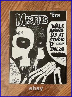 VERY RARE Misfits Original 1983 Concert Punk Rock Flyer Danzig Samhain Poster