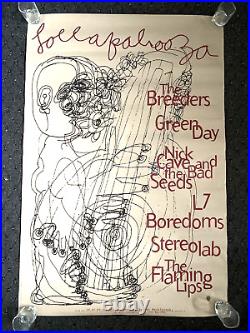 VINTAGE 1994 Lollapalooza Concert tour POSTER Green Day L7 Nick Cave Flaming Lip