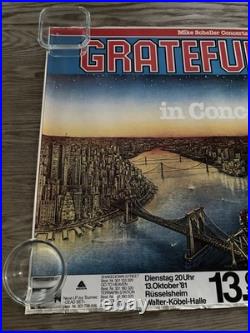 VINTAGE GRATEFUL DEAD IN CONCERT 1981 GERMANY ORIGINAL POSTER 24 x 33 1/2 RARE