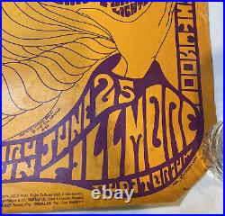 VTG 1967 Original 14x22 Fillmore Jimi Hendrix Jefferson Airplane Concert Poster