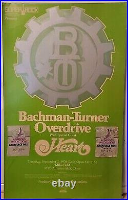 VTG 1976 Heart Bachman-Turner Overdrive Medford OR Concert Poster Backstage Pass