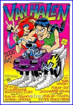 Van Halen Concert Poster Florida 2008 Greg Stainboy Reinel