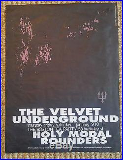 Velvet Underground Holy Modal Rounders Rare BOSTON TEA PARTY'69 Concert Poster