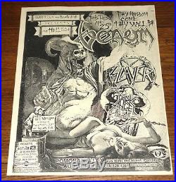 Venom Slayer Authentic Original Concert Poster Pomona Auditorium 23 April 1985