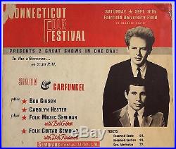 Vintage 1966 Jazz Music Concert Poster, Louis Armstrong & Simon & Garfunkel
