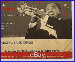 Vintage 1966 Jazz Music Concert Poster, Louis Armstrong & Simon & Garfunkel