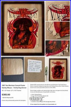 Vintage 1967 Van Morrison Family Dog Denver Concert Poster, Stanley Mouse