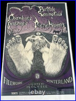 Vintage 1968 Bill Graham- Buffalo Springfield- Richie Havens Concert Poster-orig