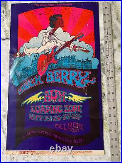Vintage 1969 CHUCK BERRY at Fillmore West San Francisco Concert Poster ORIGINAL
