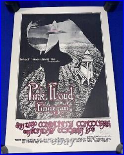 Vintage 1971 Pink Floyd San Diego CONCERT POSTER SIGNED by R Tuten 14x21in MINT