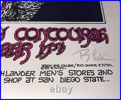 Vintage 1971 Pink Floyd San Diego CONCERT POSTER SIGNED by R Tuten 14x21in MINT