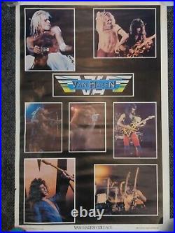 Vintage 70's-80's Van Halen Collage Poster David Lee Roth Concert Tour Bumblebee