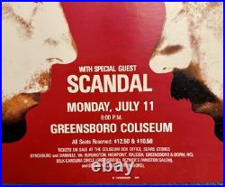 Vintage Authentic Mounted Hall & Oates 1983 Concert Poster @ Greensboro Coliseum