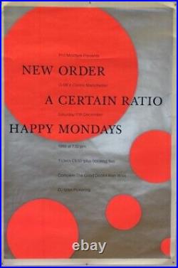 Vintage Authentic New Order, A Certain Ratio, Happy Mondays Concert Poster
