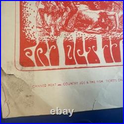 Vintage Canned Heat and Country Joe and The Fish Concert Poster SB Swing Rough