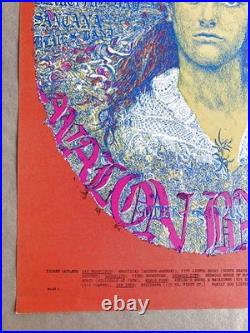 Vintage Concert Poster Avalon Ballroom 1968 Youngbloods Santana Beautiful Day