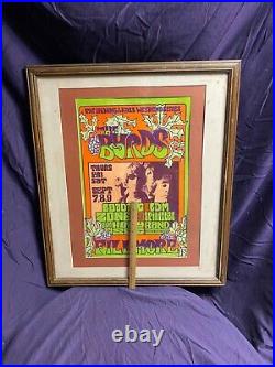 Vintage Concert Poster ORIGINAL Framed The Byrds Sept 1967 Fillmore