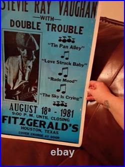 Vintage Concert Poster Stevie Ray Vaughan With Double Trouble
