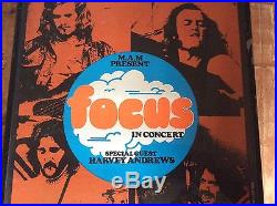 Vintage Focus concert poster Jan 11th 1973 Bradford Original Rare