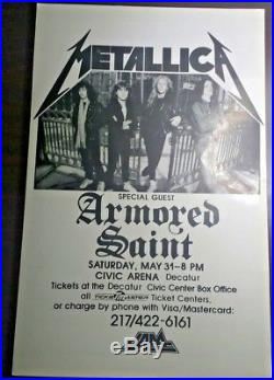 Vintage Metallica Decatur, IL Concert Poster 5/31/86 Violent Femmes